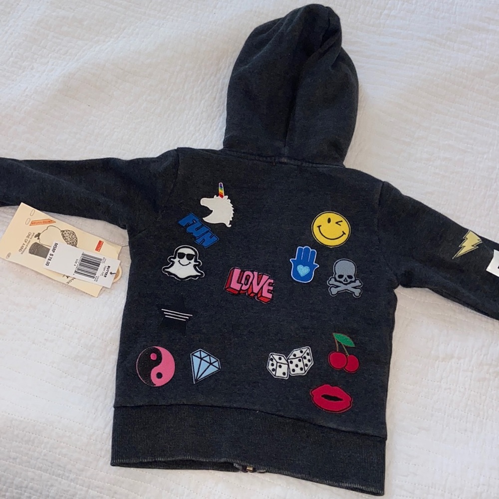 Brand new with tags butter girls zip up with patches size 4